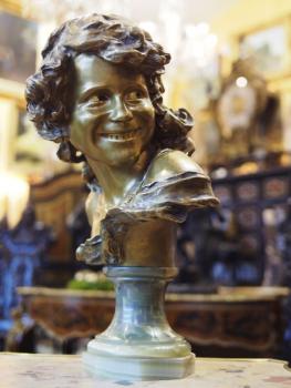 Bust - bronze, marble - Jean Antoine Injalbert, (Beziers 1845 - Paris 1933) - 1900